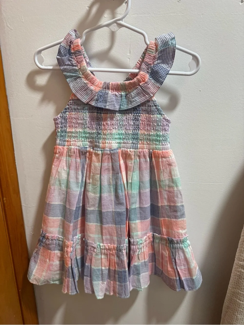 CREWCUTS matching smocked dress and headband toddler